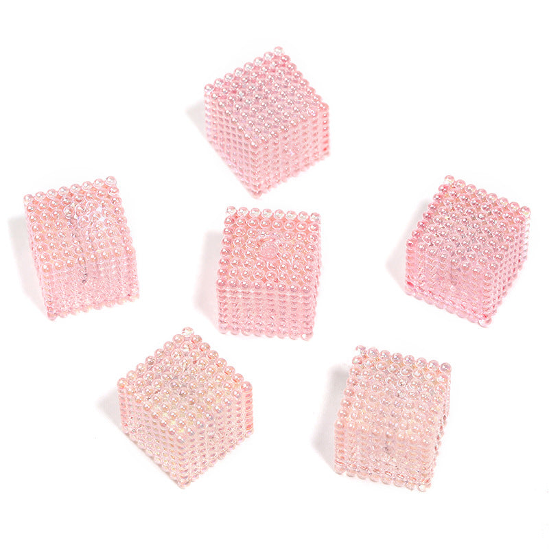 Wholesale 100pcs 16mm Acrylic Transparent Color Square Bead